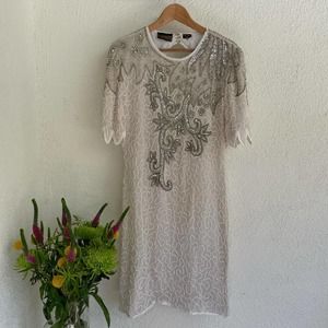 Vintage silk sequence dress by  Hi Fashions of California